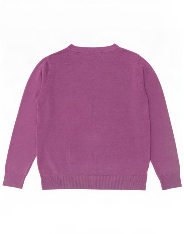 Marks & Spencer Dame sweater med rund hals DK 14 Medium Lilla Akryl