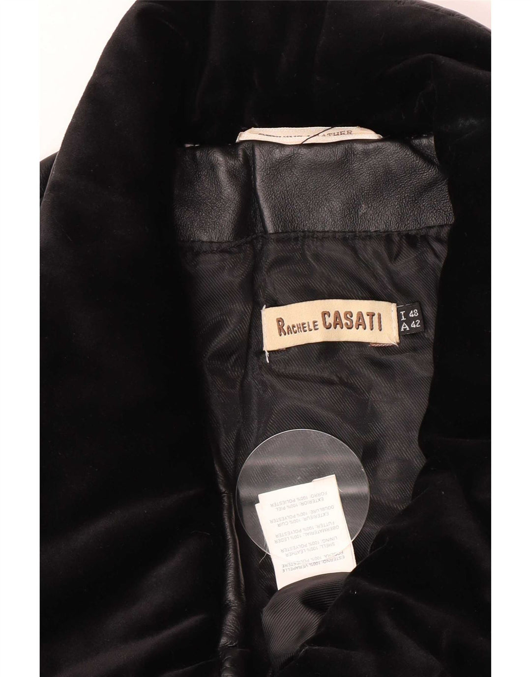 Vintage dame læderjakke IT 48 XL Sort