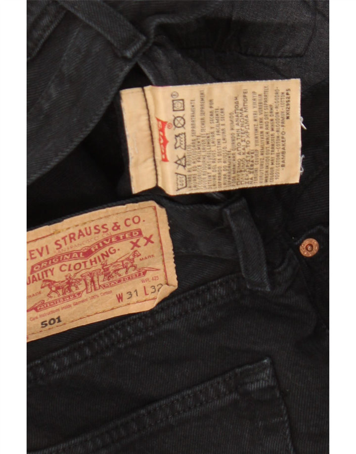 Levi's Herre 501 lige jeans W31 L32 sort bomuld