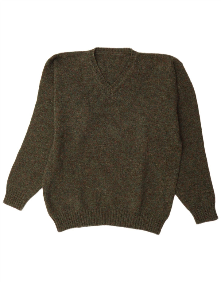 Vintage herre V-hals sweater XL Khaki