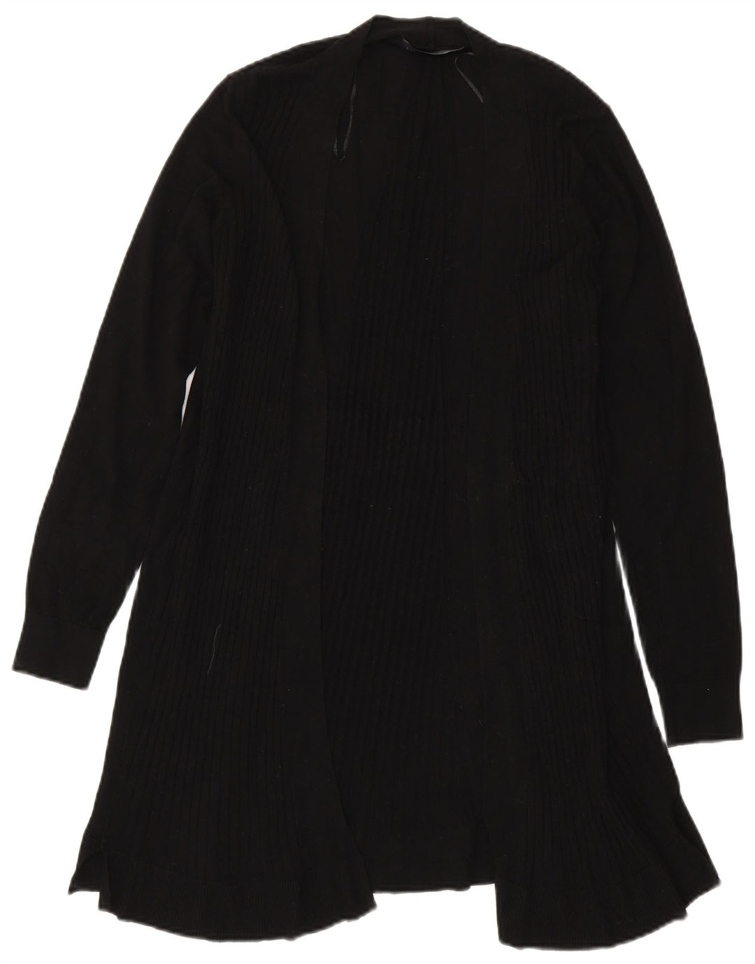 Marks & Spencer Dame Longline Open Cardigan Sweater UK 14 Medium Black