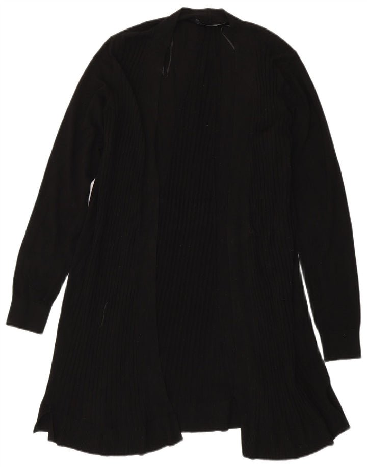 Marks & Spencer Dame Longline Open Cardigan Sweater UK 14 Medium Black