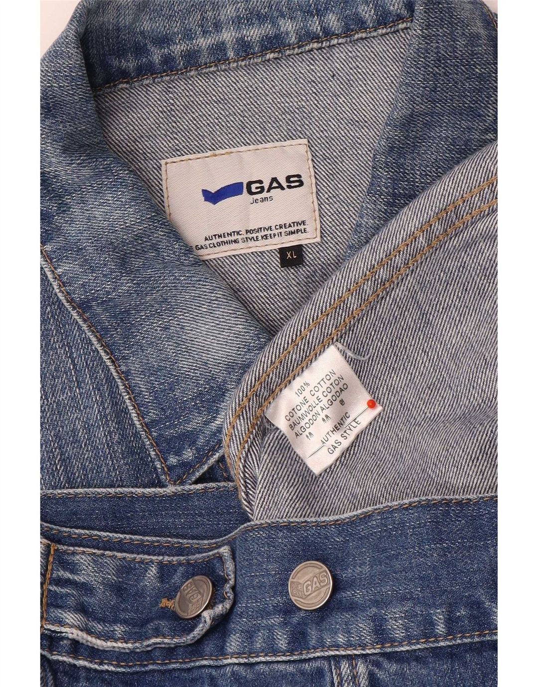 Gas Herre denimjakke UK 42 XL Blå Bomuld