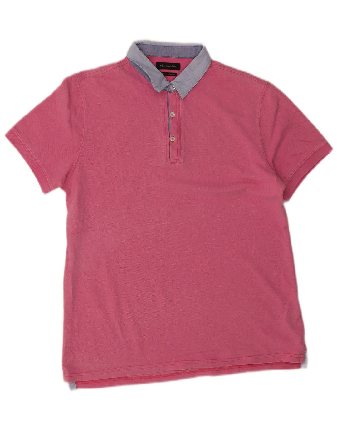 Massimo Dutti Herre Rugby Polo Shirt Medium Pink Bomuld