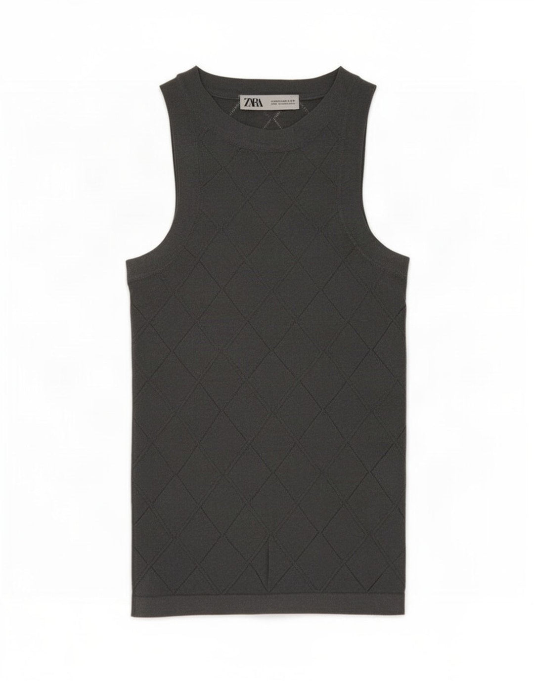 Zara Damevest Top UK 6 XS Grå Geometrisk Viscose