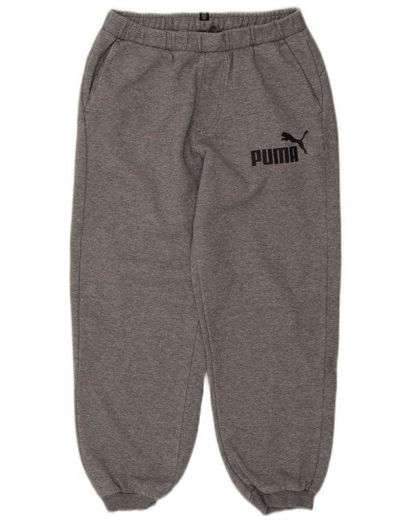 Puma drenge grafisk træningsdragt bukser joggere 15-16 år grå flækket
