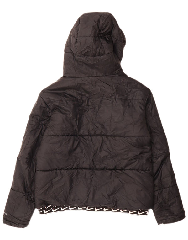 Nike Dame Therma-Fit grafisk, polstret hættejakke UK 14 Medium Sort