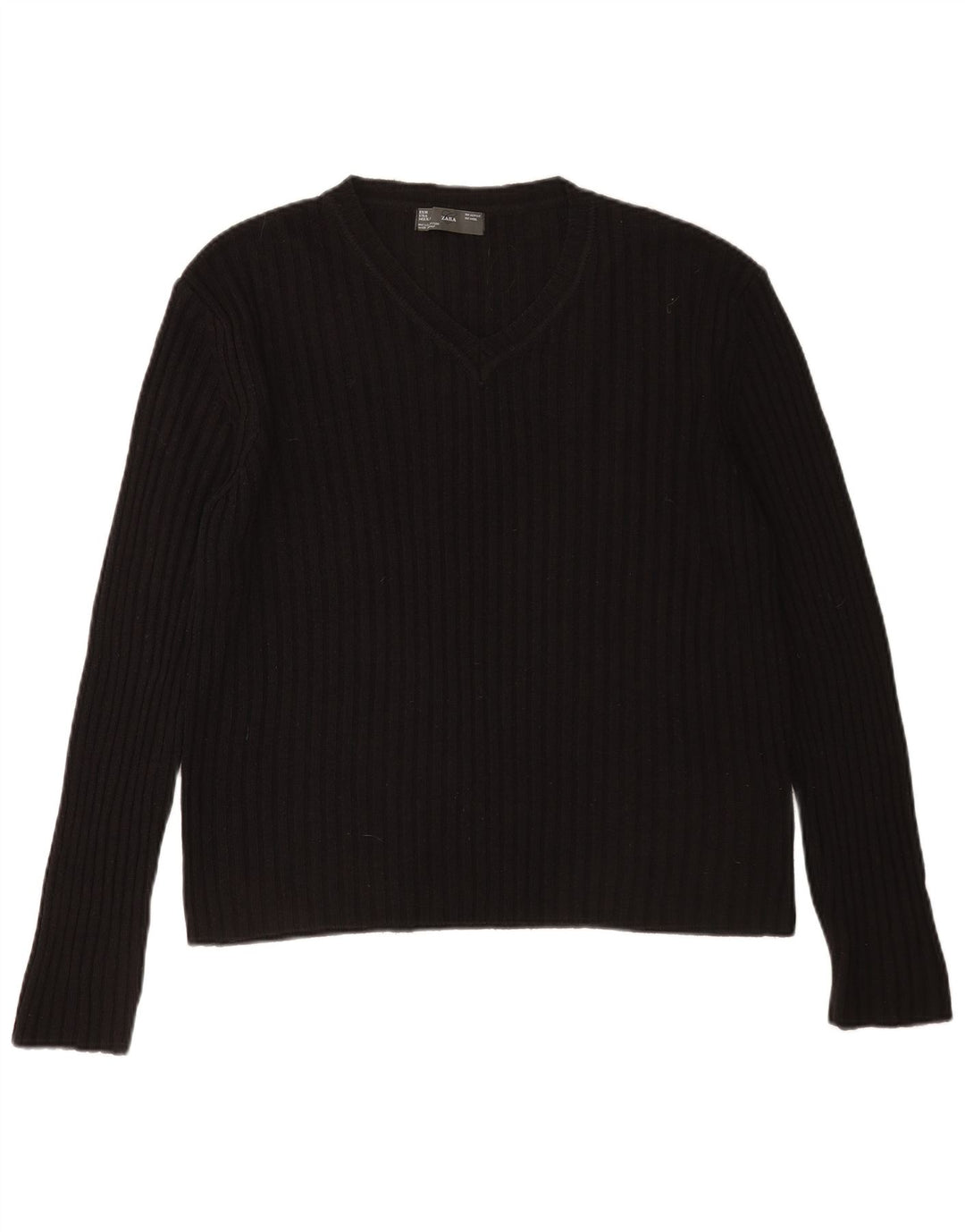 Zara Herre V-hals sweater Stor Sort Akryl