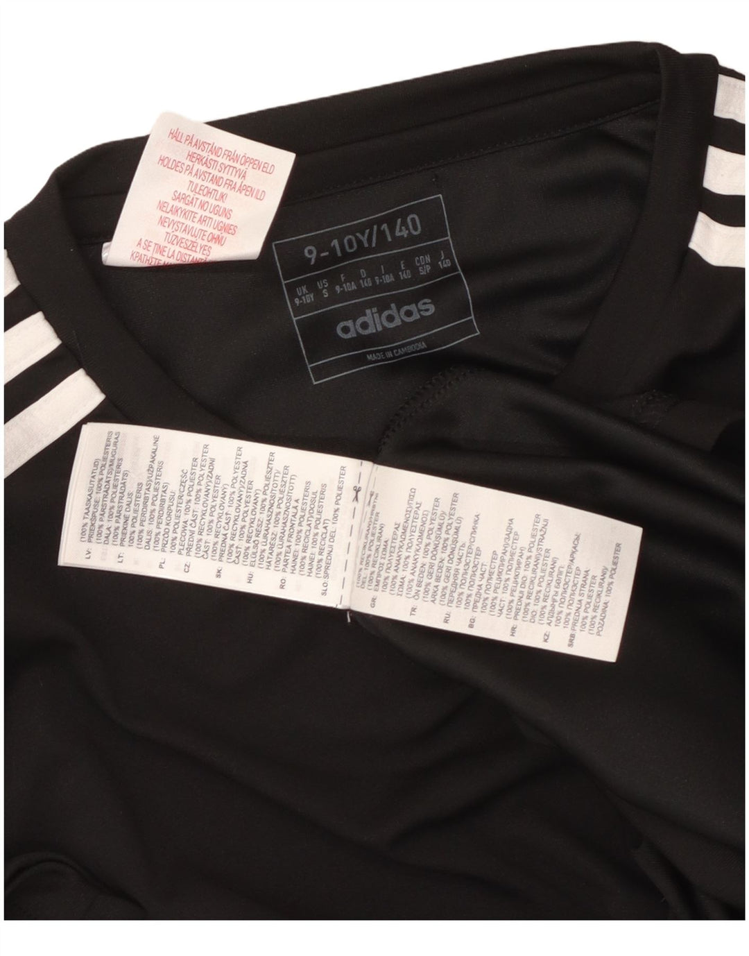 Adidas Boys Aeroready T-Shirt Top 9-10 År Sort Polyester