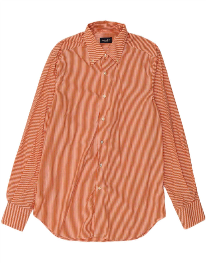 MASSIMO DUTTI Herreskjorte Str 43 17 XL Orange Nålestribe