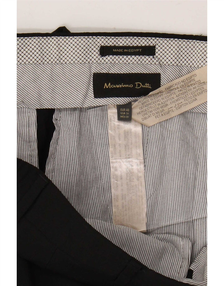 Massimo Dutti Herre Slim Suit Trousers EU 40 Medium W31 L31 Black Wool