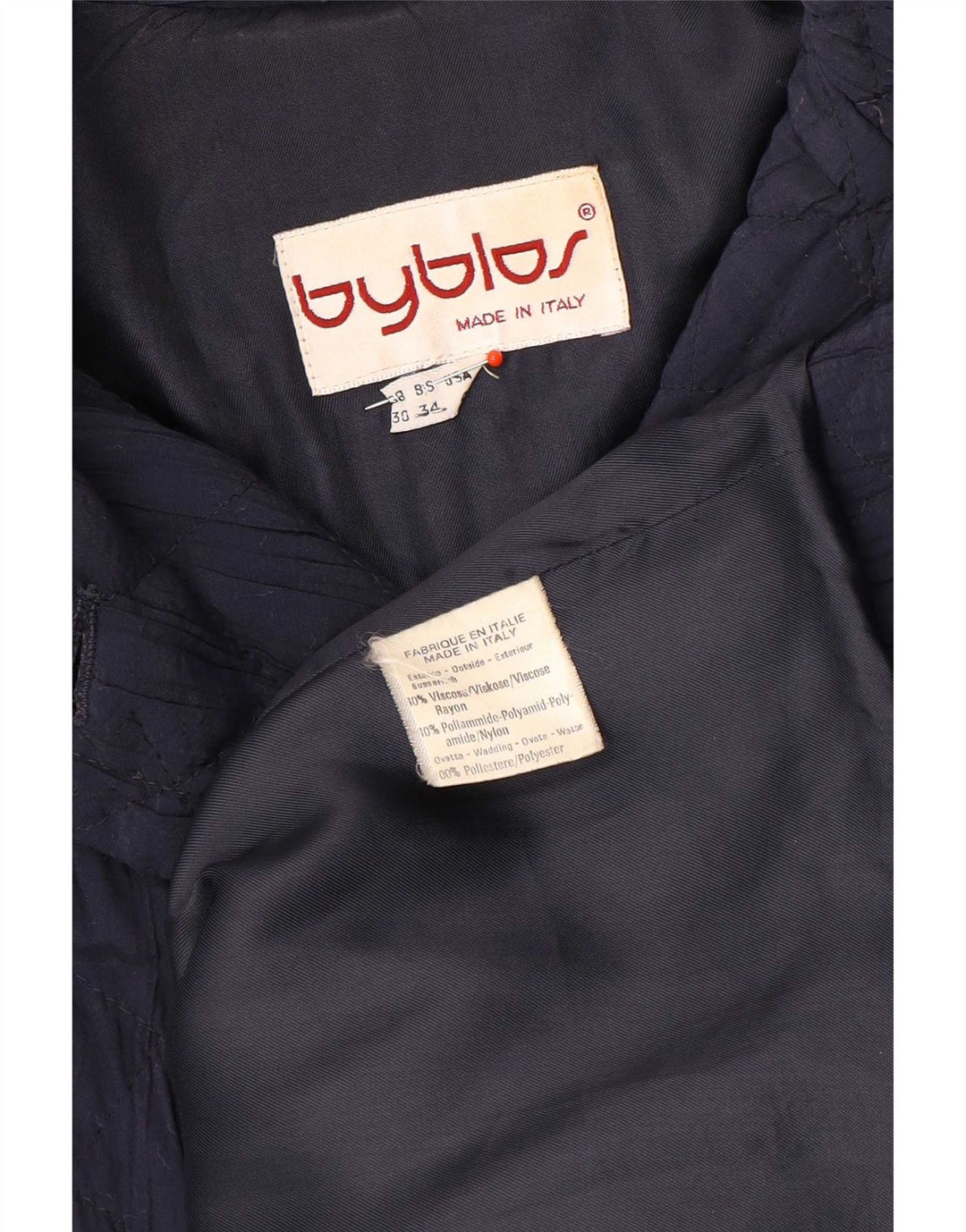 Byblos Dame Dobbeltradet Quiltet Overfrakke UK 20 2XL Navy Blue Viscose