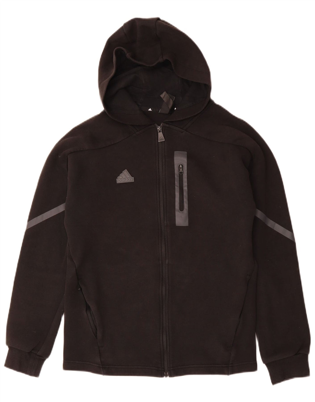 ADIDAS Hættetrøje med lynlås til mænd, lille sort