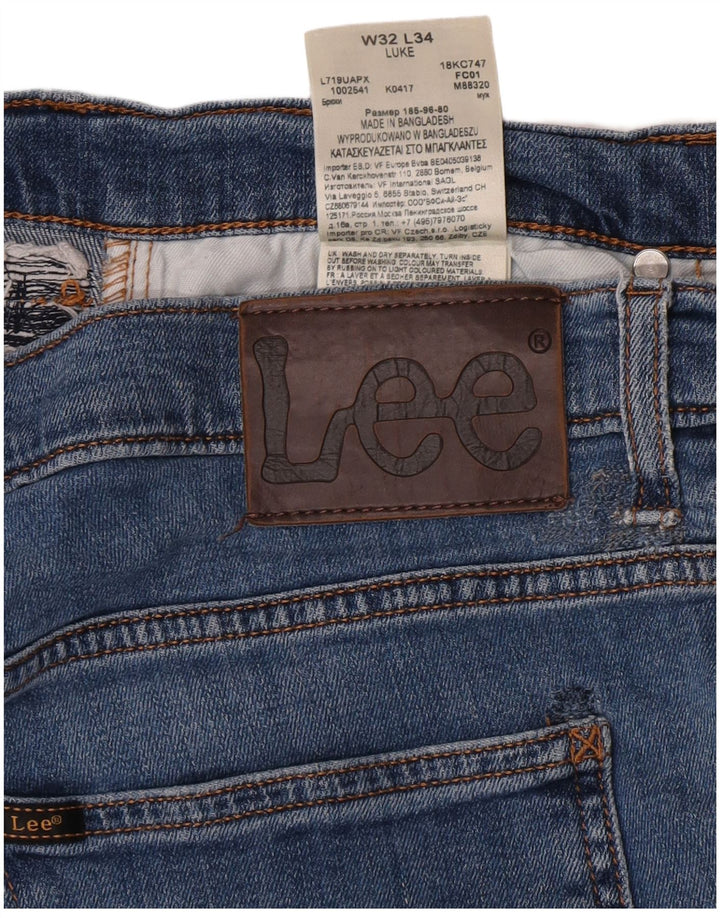 Lee Herre Luke Slim Jeans W32 L34 Blå Bomuld