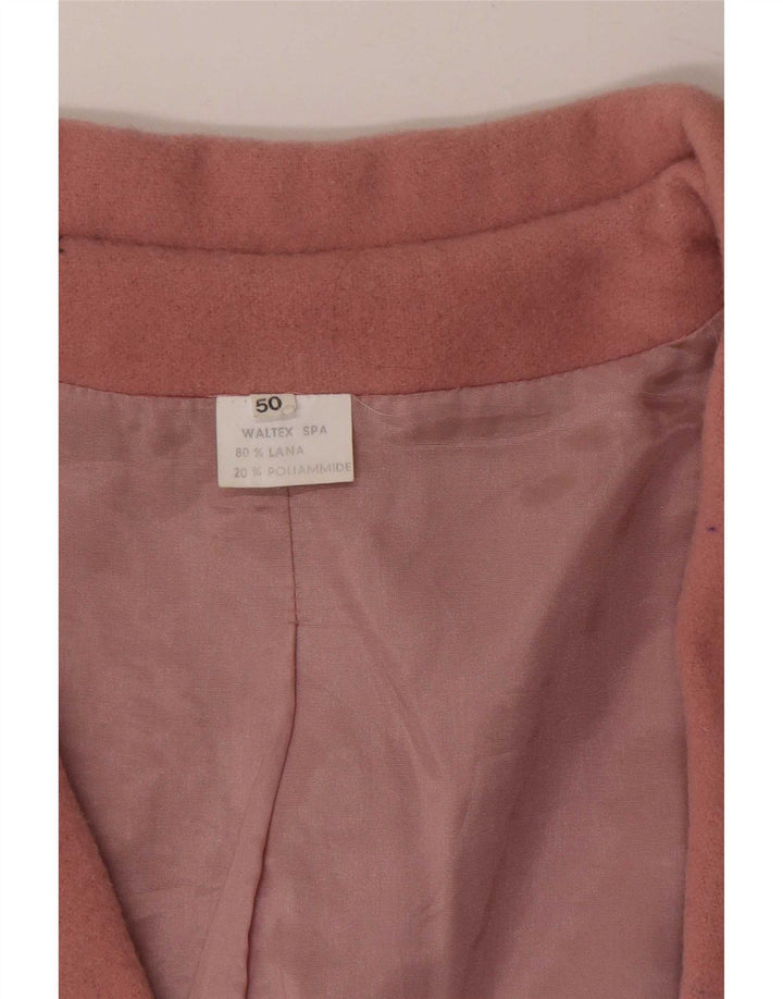 Vintage Dame 2-knaps blazerjakke IT 50 XL Pink Uld