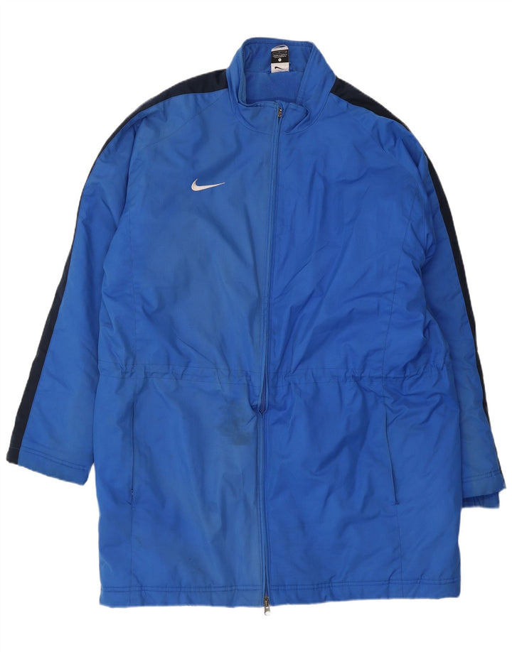 Nike Herre Graphic Windbreaker Coat UK 40 Large Blue Colourblock Polyester