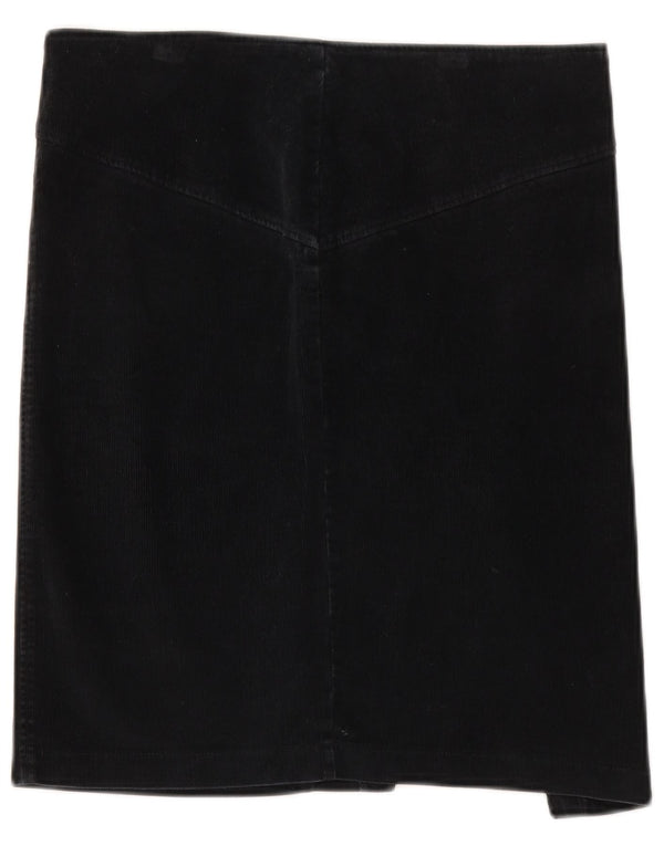 Benetton Womens Corduroy Nederdel IT 42 Medium W32 Sort Bomuld