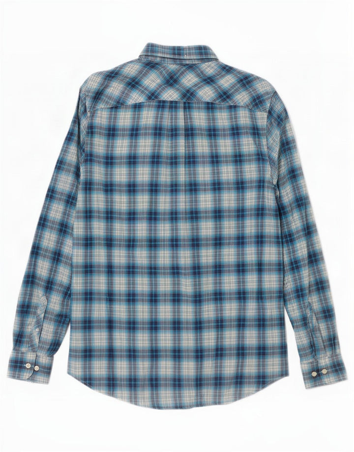 Tommy Hilfiger Herre Flanelskjorte Medium Blue Ternet Bomuld