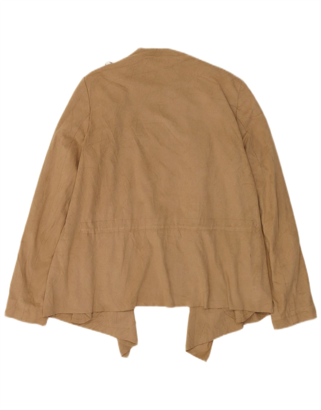 Zara Womens Oversized Asymmetrisk Cardigan Sweater UK 10 Small Beige