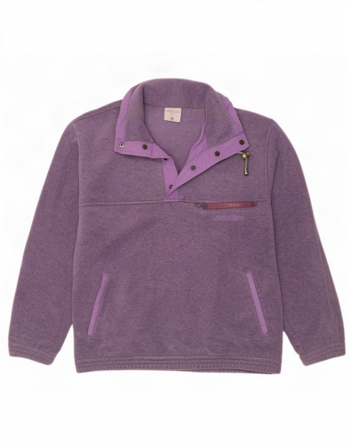 Astrolabio Herre Button Neck Fleece Jumper Medium Lilla
