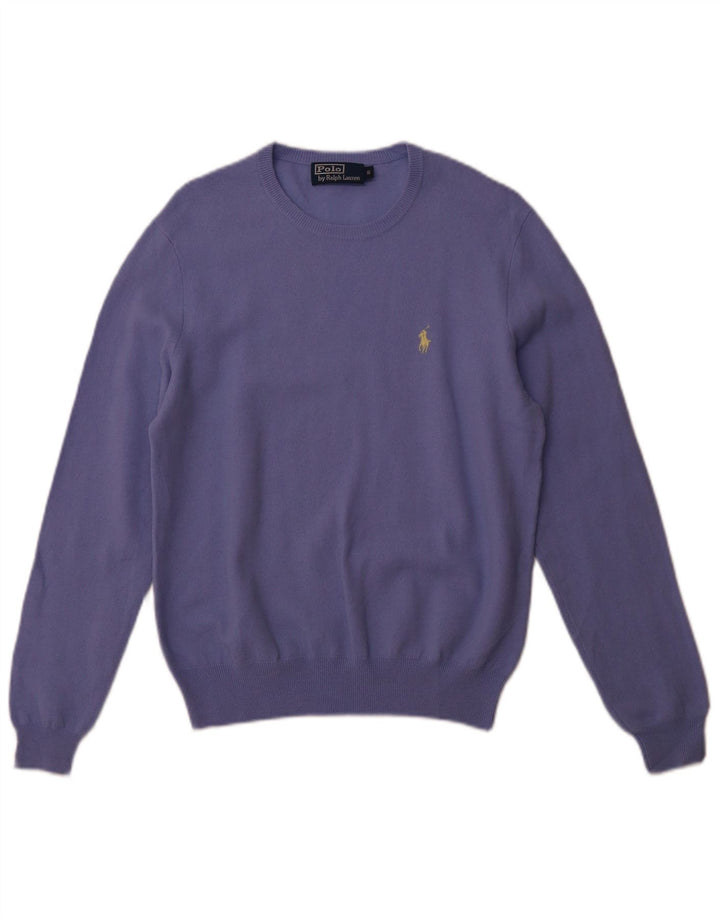 POLO RALPH LAUREN Herre sweater med rund hals, lille lilla merinould