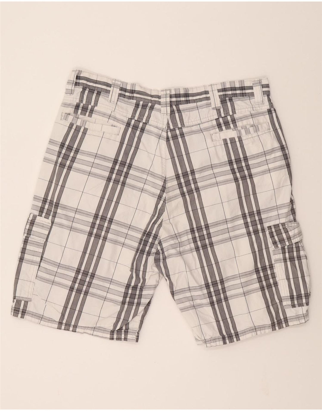 WRANGLER Mens Cargo Shorts W36 Large White Check Cotton Vintage Wrangler and Second-Hand Wrangler from Messina Hembry 