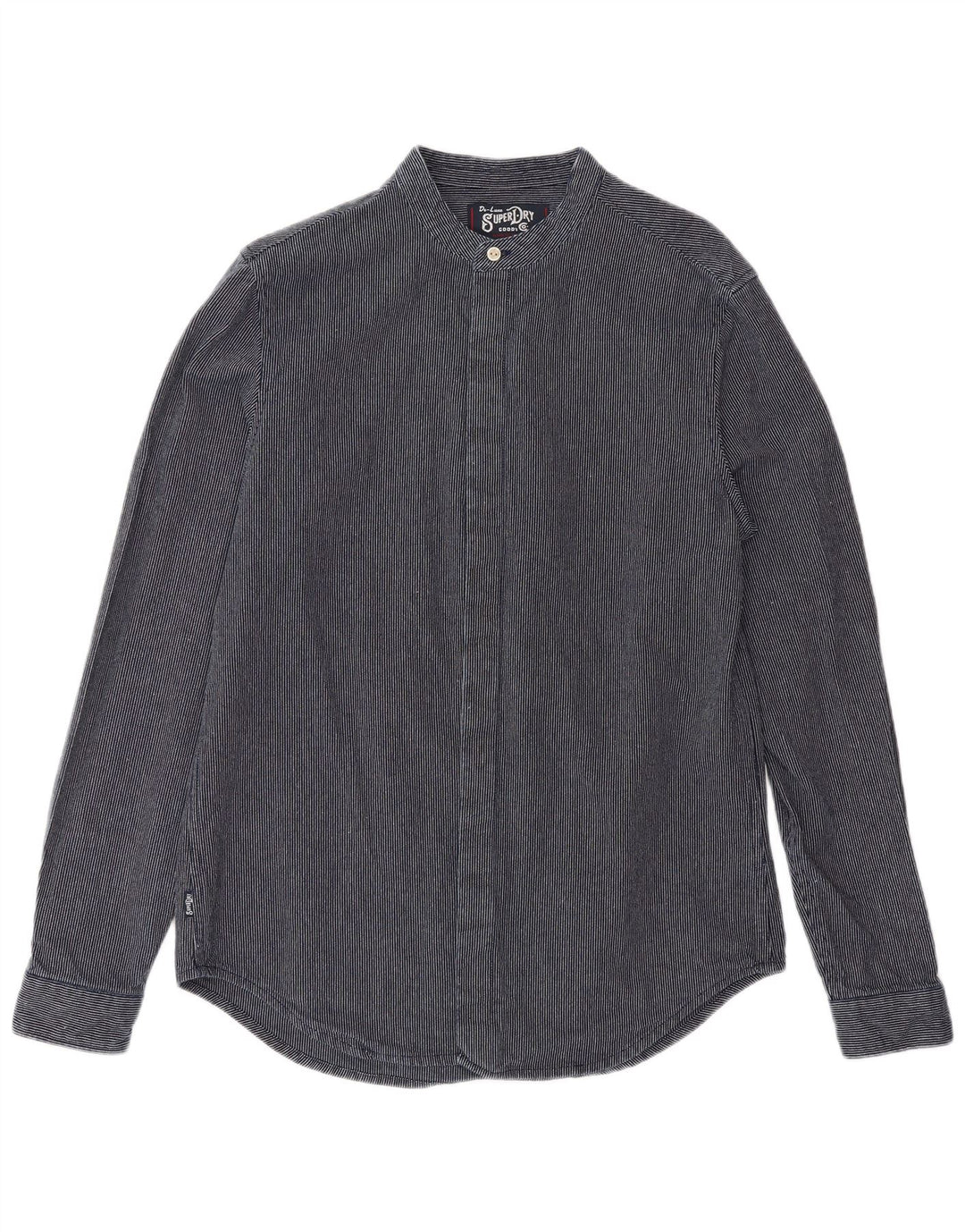 Superdry herreskjorte medium marineblå nålestribet polyester