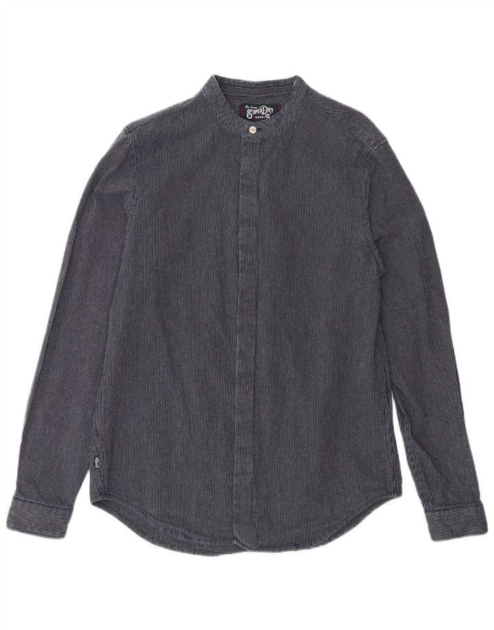 Superdry herreskjorte medium marineblå nålestribet polyester