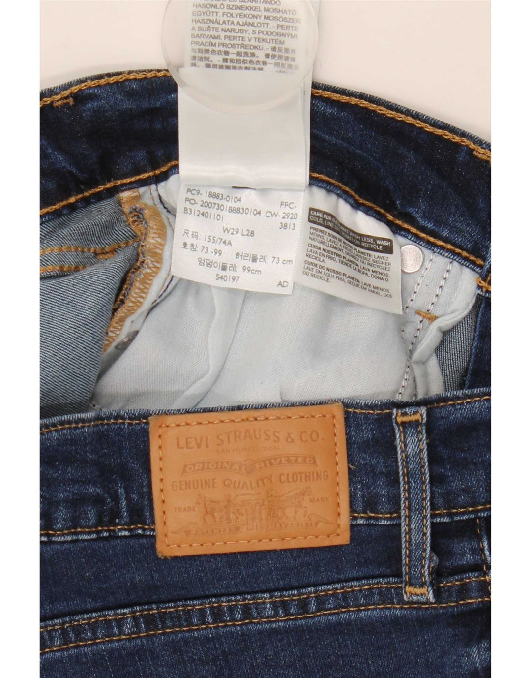 Levi's Womens 724 Højtaljede lige jeans W29 L28 Blå Lyocell
