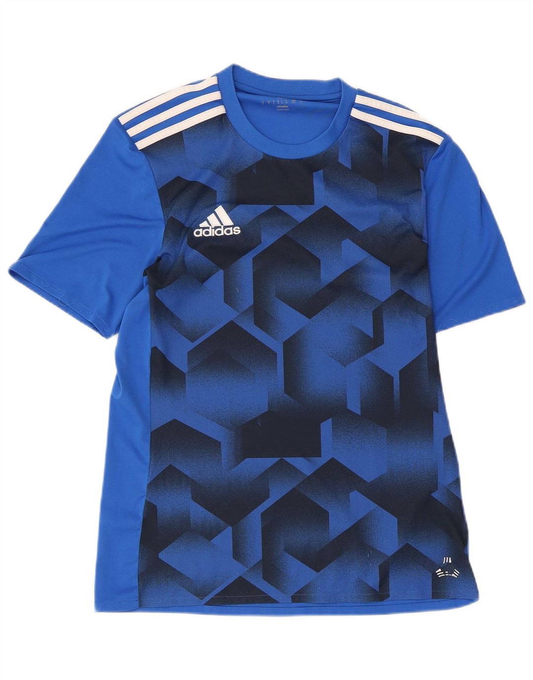 Adidas Herre Climalite grafisk T-shirt top lille blå geometrisk polyester