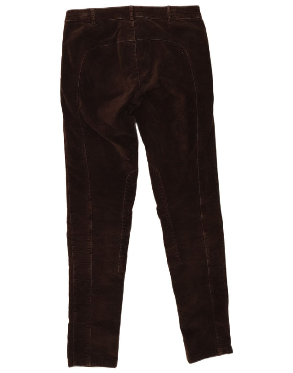 Zara Womens Slim Velvet Casual Trousers EU 36 XS W26 L28 Brown Cotton