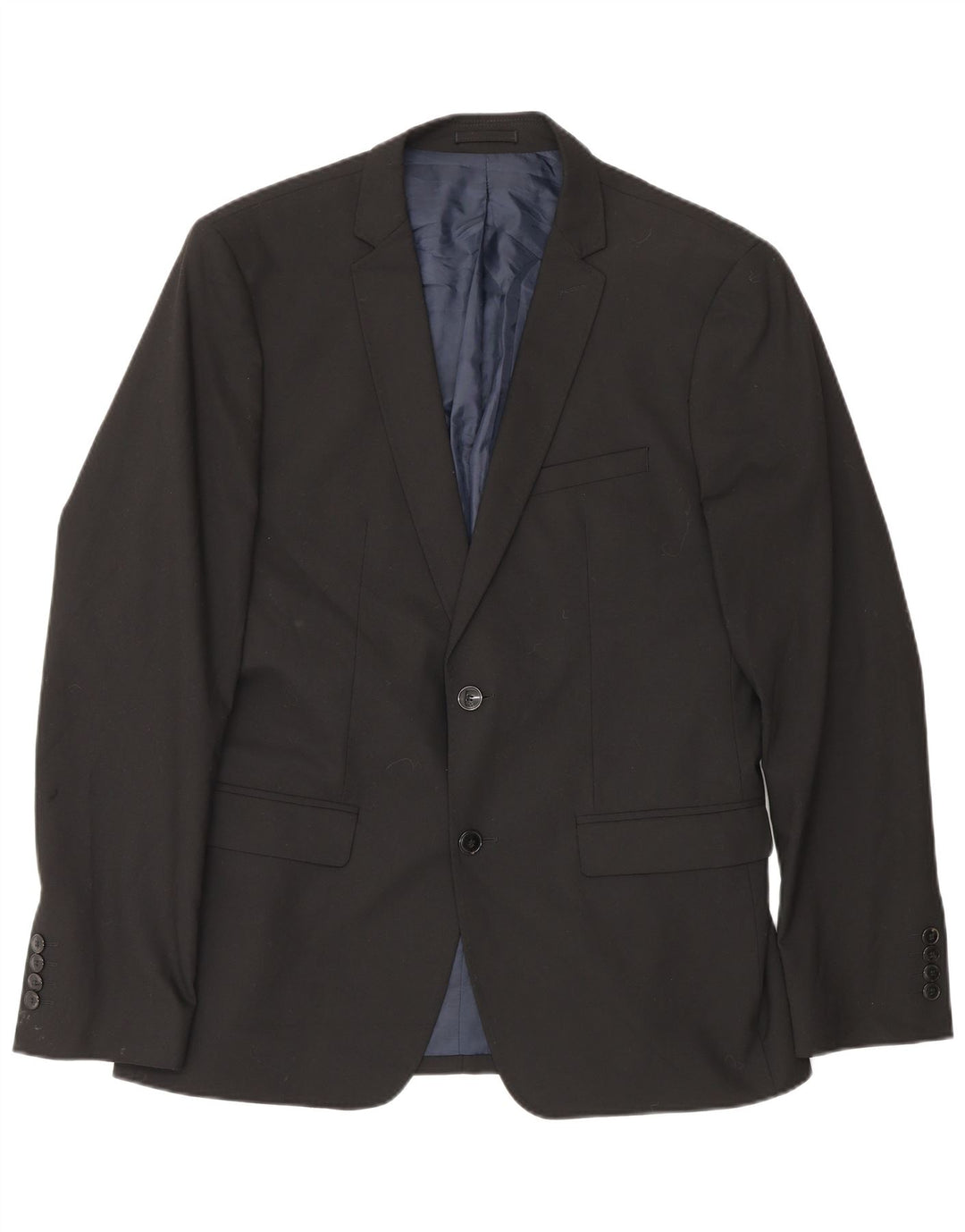 Zara Herre 2-knaps blazerjakke EU 50 Medium Sort Polyester