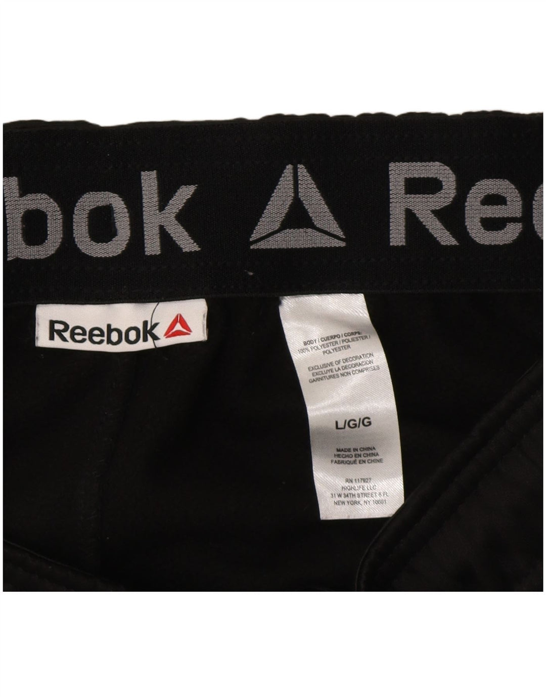 Reebok Herre Cargo Træningsdragt Bukser Joggers Large Sort Polyester