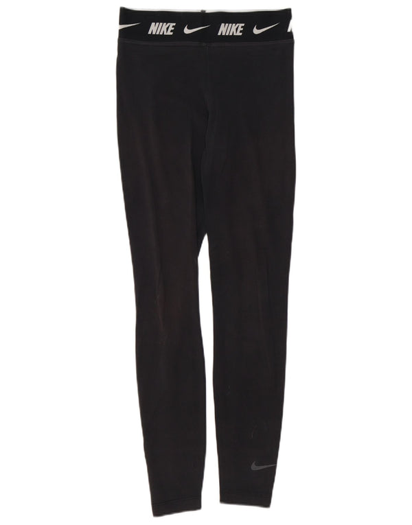 Nike Dame Leggings UK 6 XS Sort Bomuld