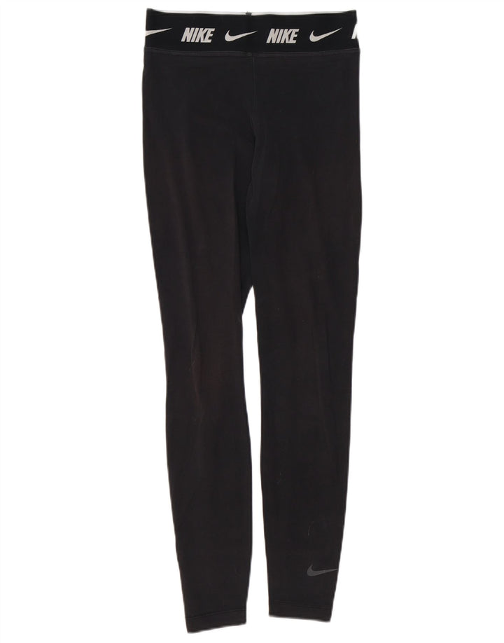 Nike Dame Leggings UK 6 XS Sort Bomuld