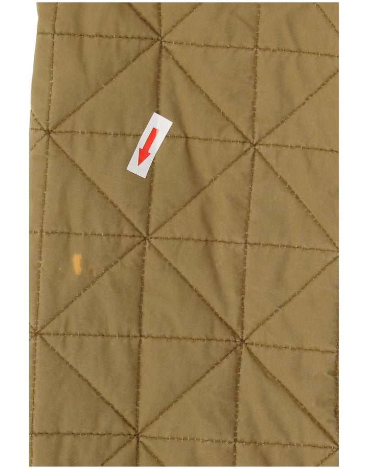 Superdry Quiltet jakke til kvinder UK 10 Small Khaki Cotton
