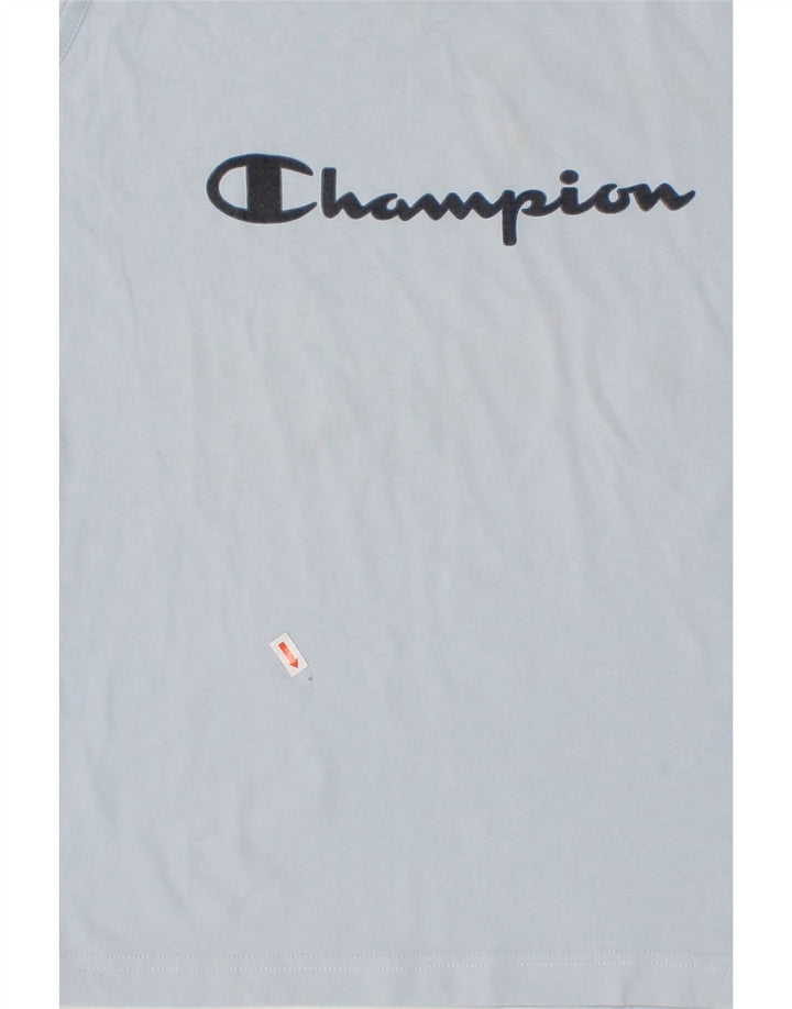 CHAMPION Boys Graphic Vest Top 11-12 Years Blue Vintage Champion and Second-Hand Champion from Messina Hembry 