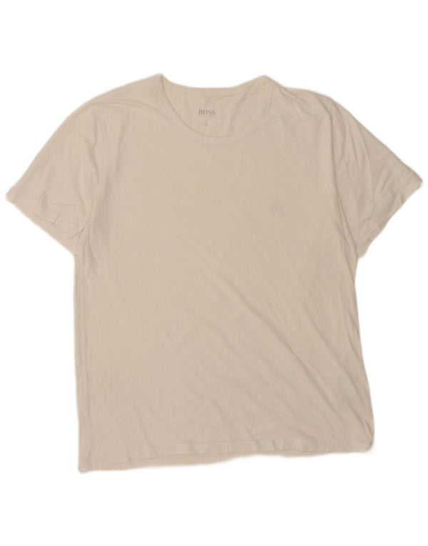 Hugo Boss Herre T-Shirt Top 2XL Hvid Bomuld