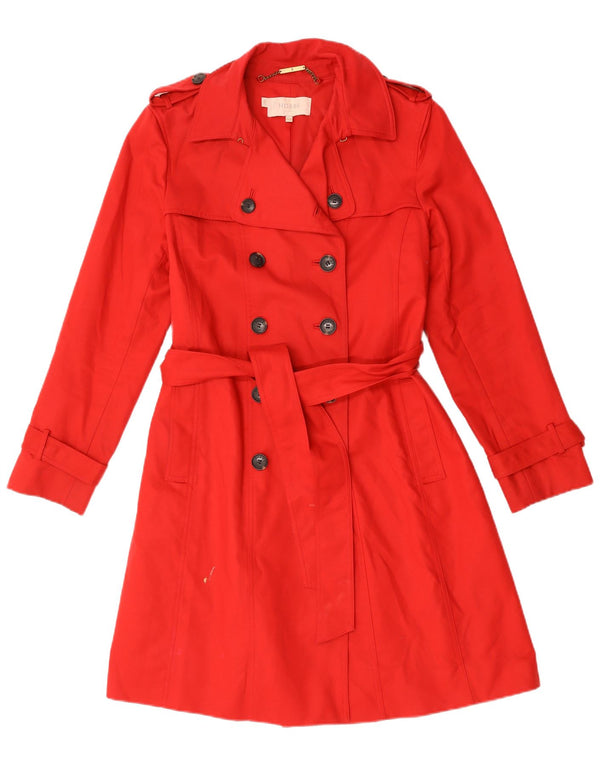 Hobbs Dame Trench Coat UK 14 Medium Rød Bomuld