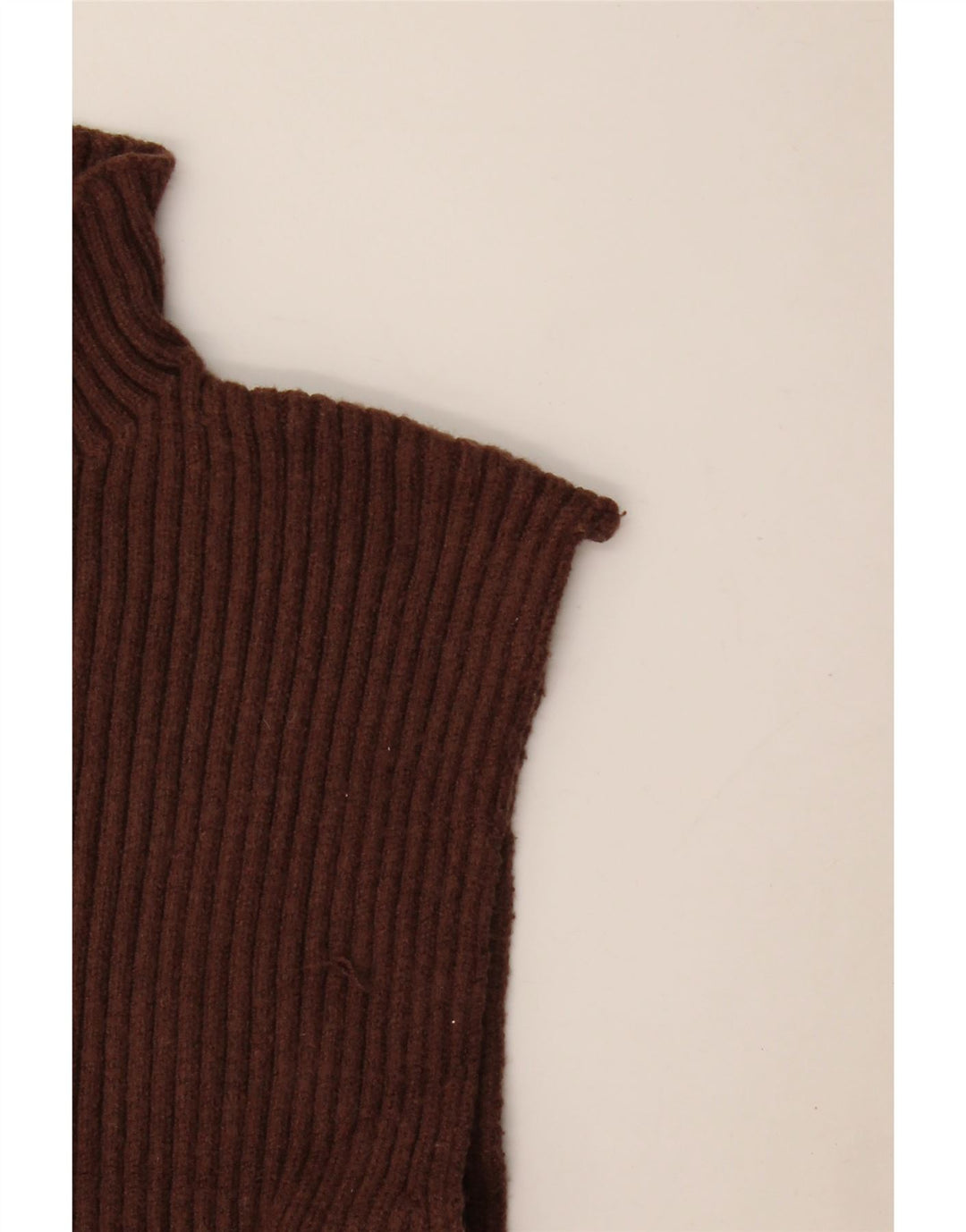 Zara Womens Crop Vest Top UK 8 Small Brown Viscose