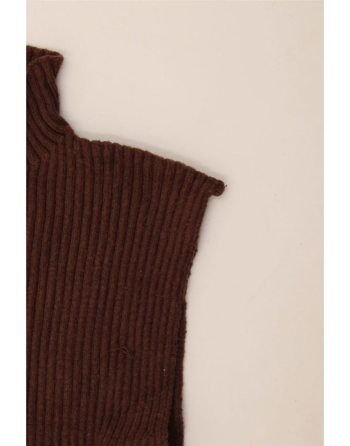 Zara Womens Crop Vest Top UK 8 Small Brown Viscose