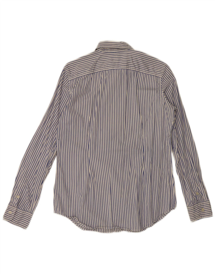 Ralph Lauren Dameskjorte UK 14 Medium White Pinstripe Bomuld