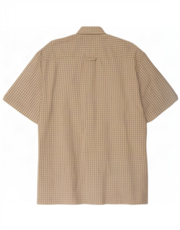 Ben Sherman Herre kortærmet skjorte Medium Beige Gingham Cotton