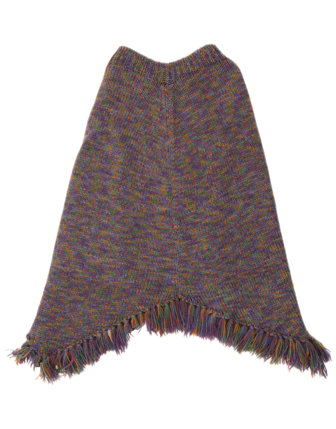 Vintage Dame Poncho Jumper UK 14 Stor Flerfarvet Flecked