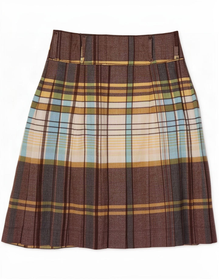 Zara Wrap-nederdel til kvinder, lille W26 brun plaid linned
