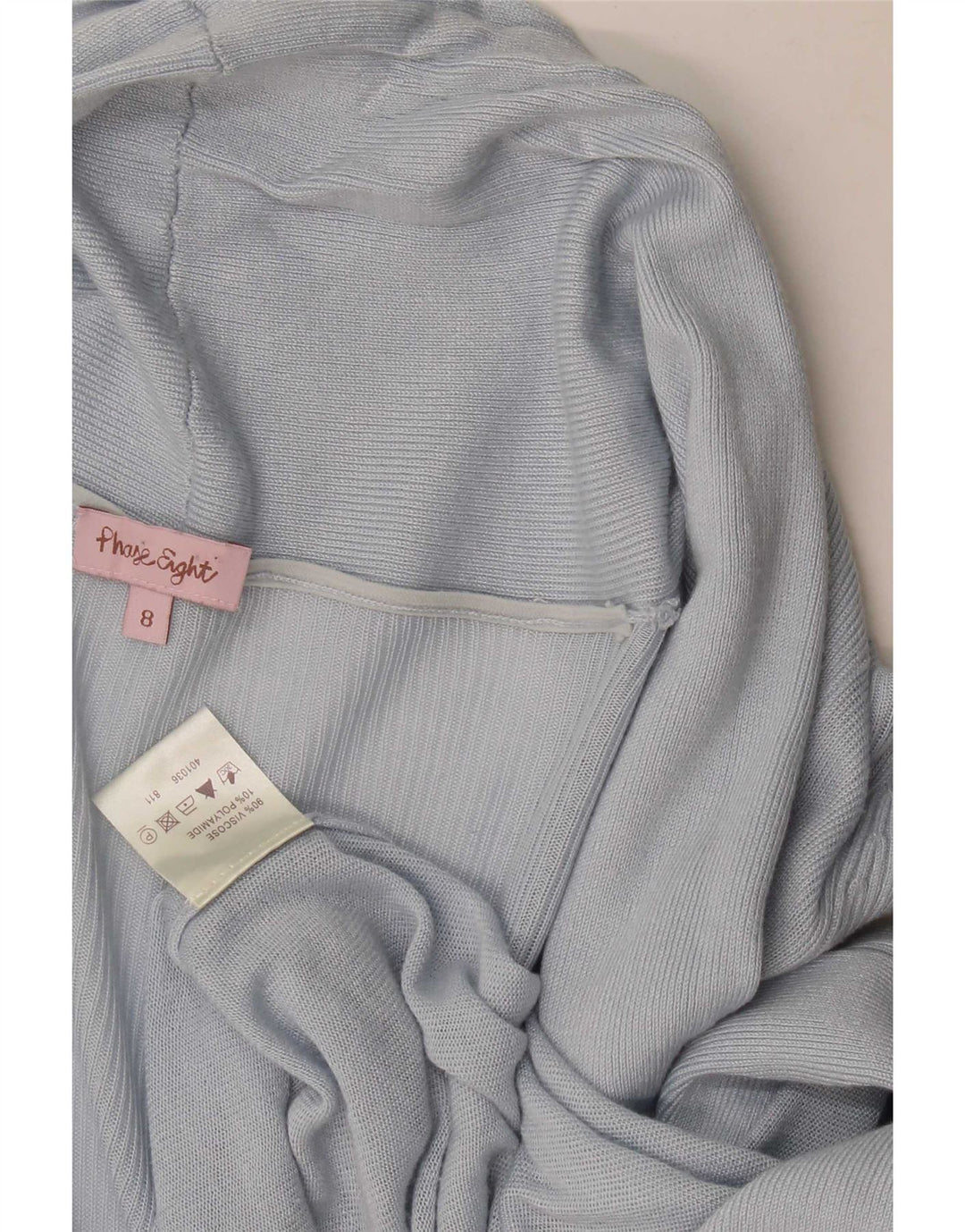 Phase Eight Womens Longline Open Cardigan Sweater UK 8 Small Blue Viscose