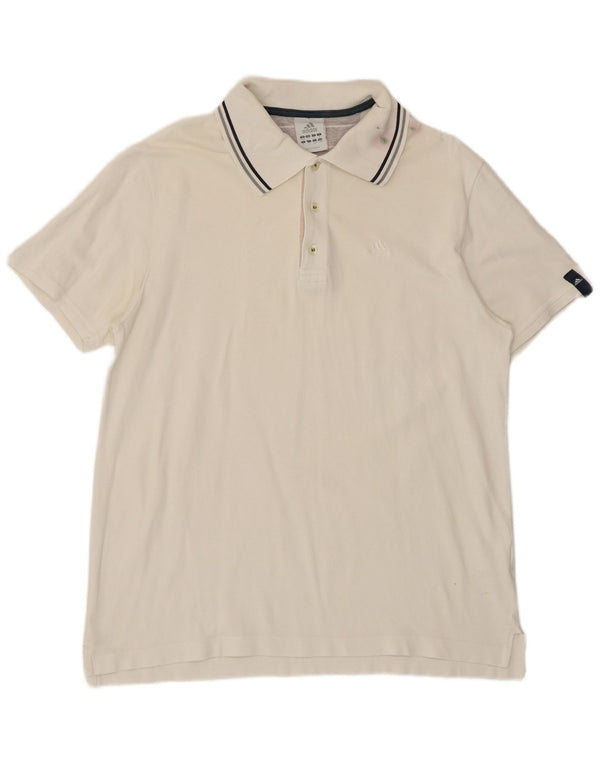 Adidas Mens Polo Shirt UK 44/46 Large White Cotton