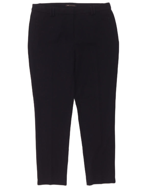 Marks & Spencer Kvinder Højtaljede Suit Bukser UK 16 Large W34 L29 Navy Bl