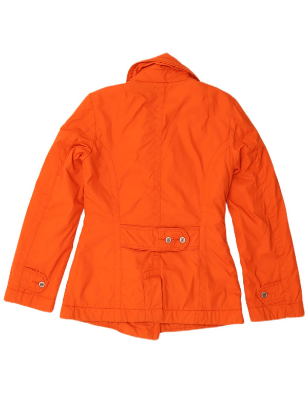 Tommy Hilfiger Womens Pea Coat UK 14 Medium Orange Nylon