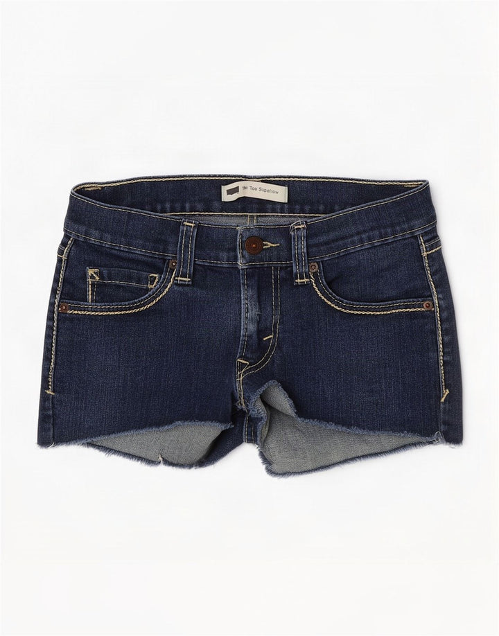 Levi's Womens 524 Super Low denimshorts US 3 Small W26 Marineblå Bomuld